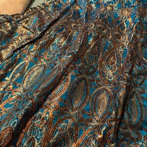 Elegant Blue and Gold Paisley skirt